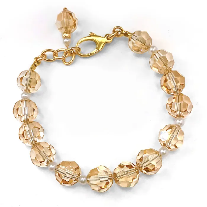 Champagne Crystal Pearl Bracelet Elisa Ilana Bracelets
