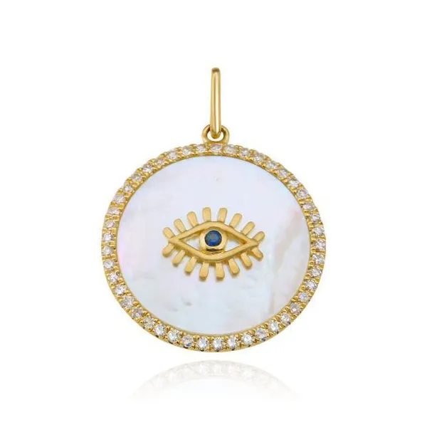 Evil Eye Mother of Pearl Round Charm Alev Collection Bracelets
