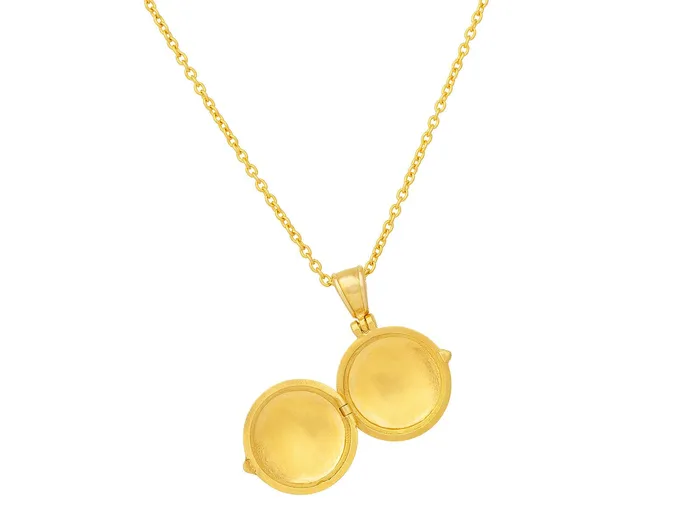 GURHAN Locket Gold Pendant Necklace 25x17mm Round GG GOLD TRAD Necklaces