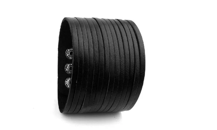 Leather Cuff Wide Bracelet For Man sparklingselections Bracelets