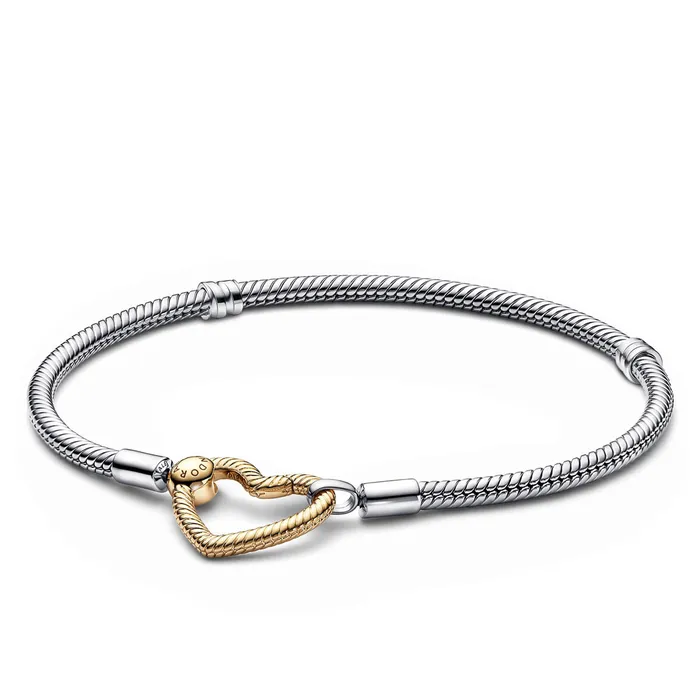 Pandora Bracelets Pandora Moments Open Heart Closure Snake Chain Bracelet
