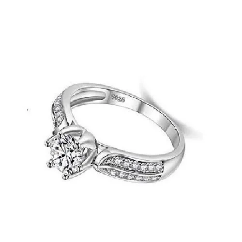 Rings sparklingselections Silver Plated Inlay Cubic Zirconia Promise Rings