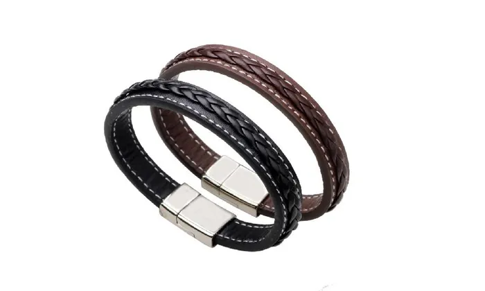 sparklingselections Bracelets Charms Leather Bracelet Men