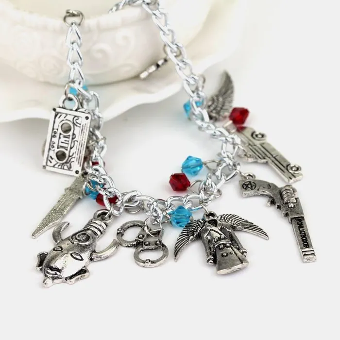 sparklingselections Bracelets Supernatural Female Bracelet Inspired Charm Anchor Pattern Dean Sam Metal Rope Chain Bracelets For Womens Jewelry