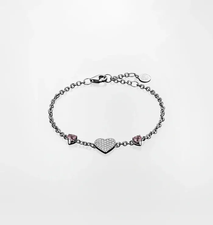 Bracelets Chiara Ferragni Womens silver bracelet with heart pendant and zircons 19 cm Chiara Ferragni Silver Collection