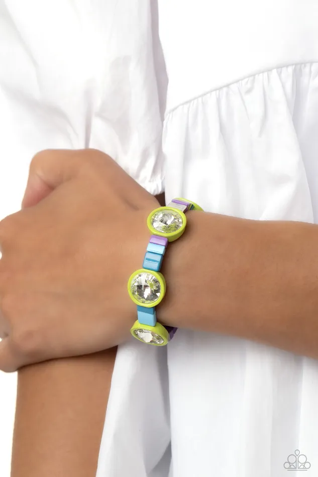 Bracelets Paparazzi Accessories Multicolored Madness Green Bracelet Jewelry by Bretta