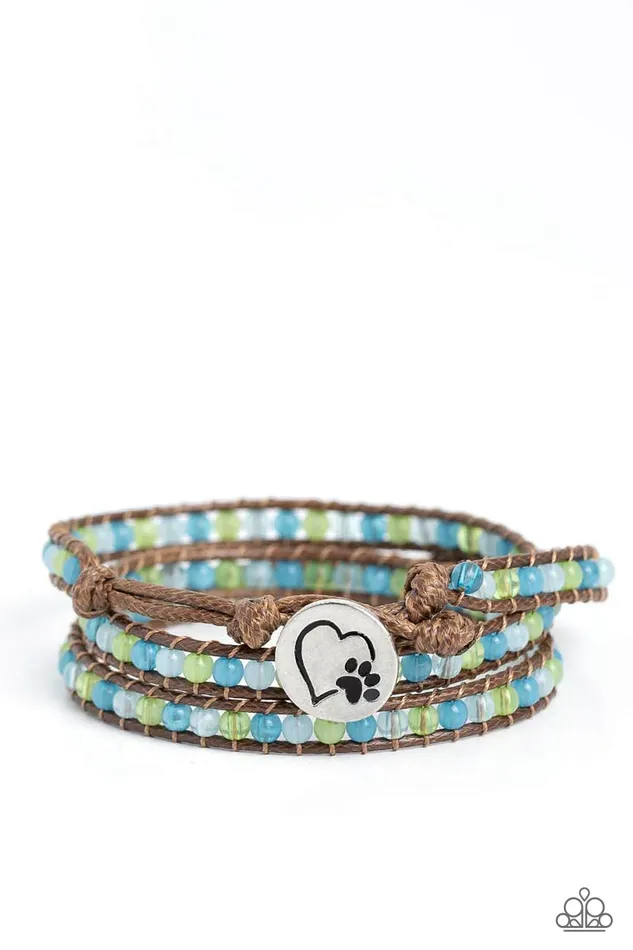 Bracelets PAWsitive Thinking Blue Bracelet Jewelry by Bretta Paparazzi Accessories