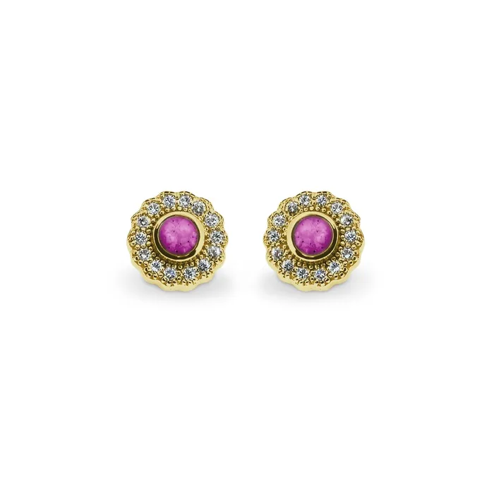 EverWith Earrings EverWith Ladies Petals Memorial Ashes Earrings with Fine Crystals