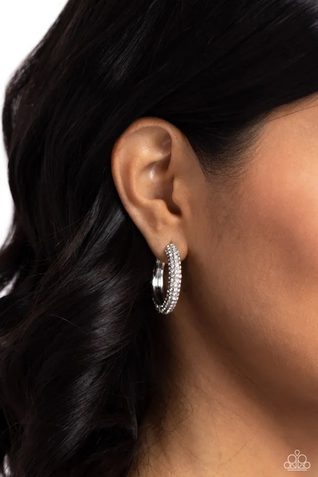 Glowing Praise White Earrings Jewelry by Bretta Paparazzi Accessories Earrings