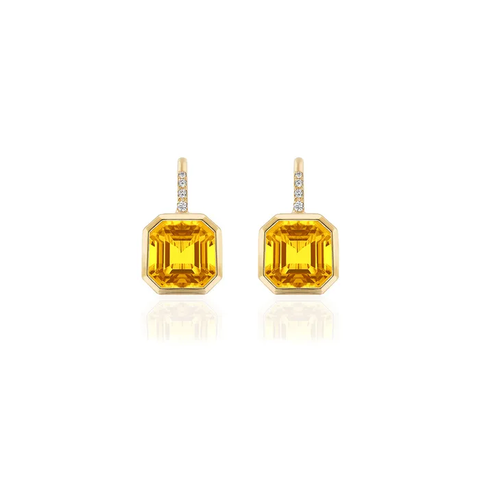 Goshwara Gossip Citrine Diamond Gold Earrings Goshwara Earrings