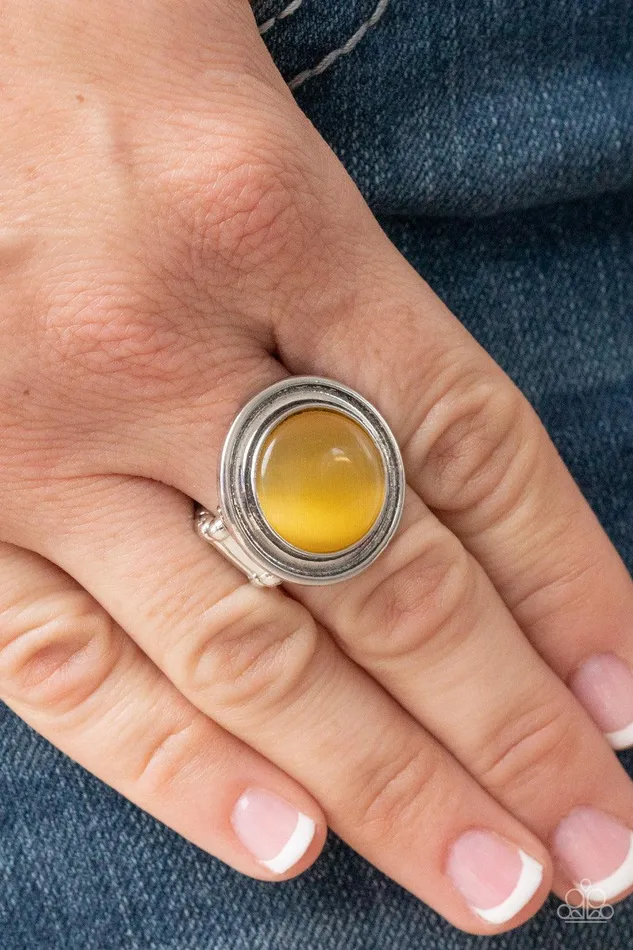Laguna Luminosity Yellow Ring Jewelry by Bretta Paparazzi Accessories Rings