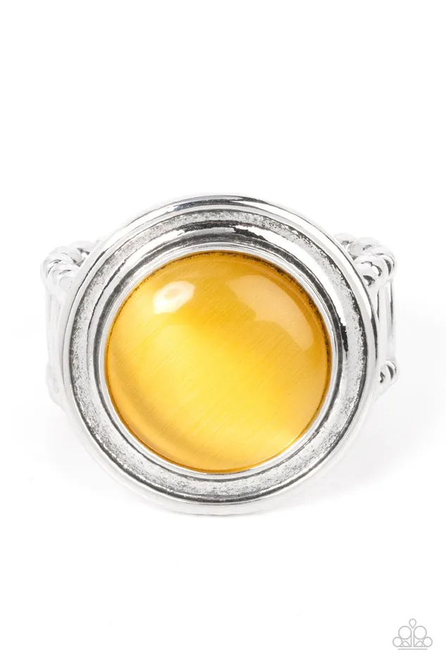 Laguna Luminosity Yellow Ring Jewelry by Bretta Paparazzi Accessories Rings
