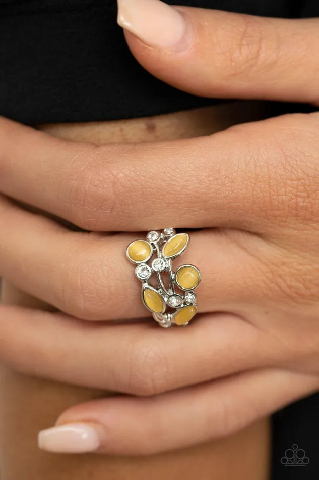 Leafy Luster Yellow Ring Jewelry by Bretta Paparazzi Accessories Rings