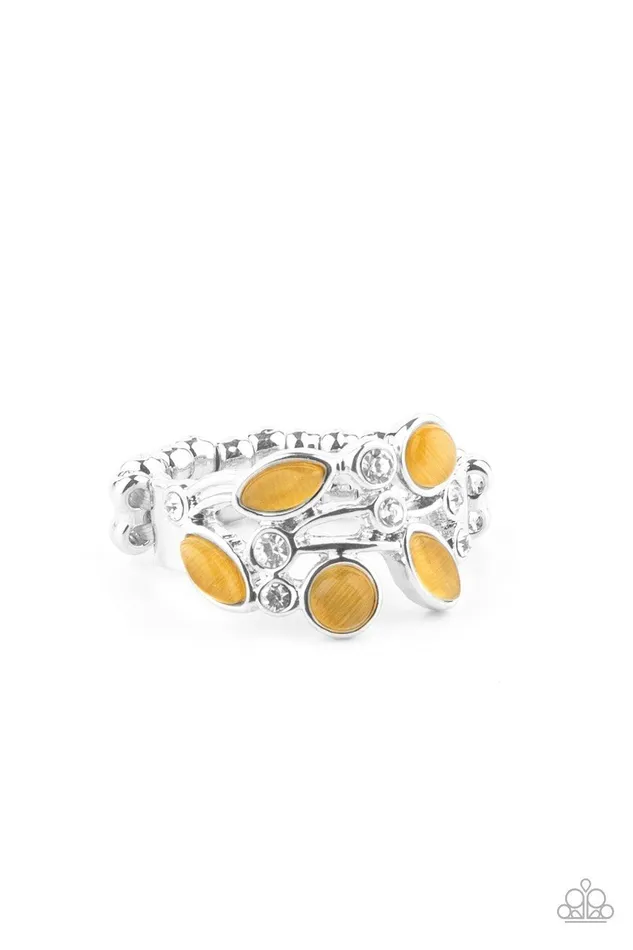 Leafy Luster Yellow Ring Jewelry by Bretta Paparazzi Accessories Rings