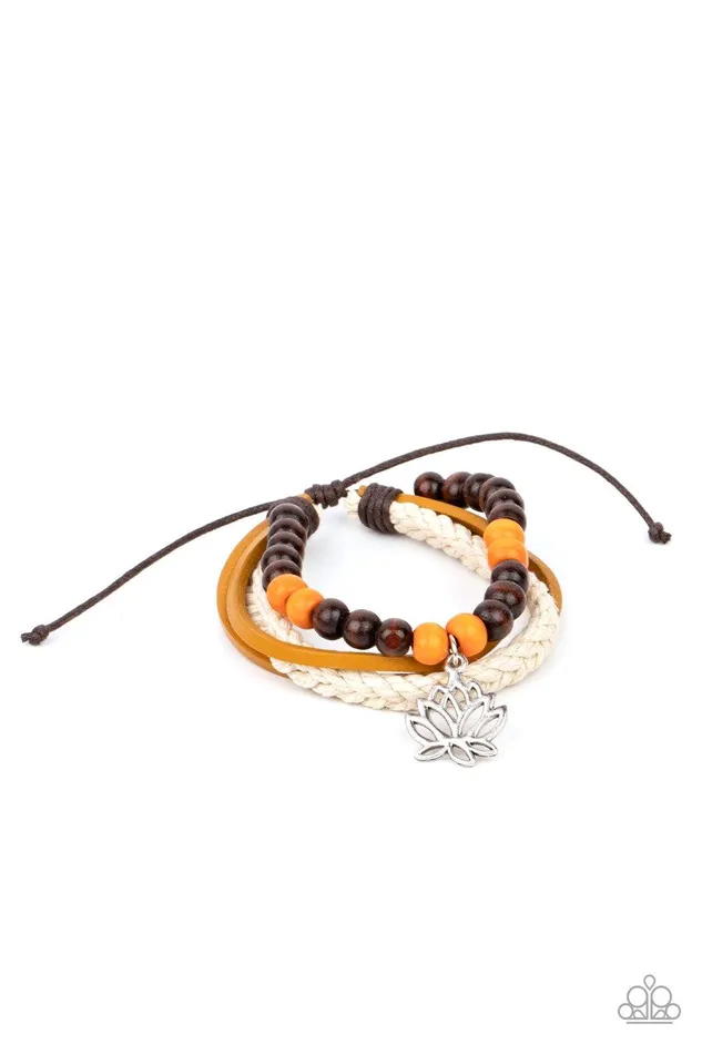 Lotus Beach Orange Bracelet Jewelry by Bretta Paparazzi Accessories Bracelets