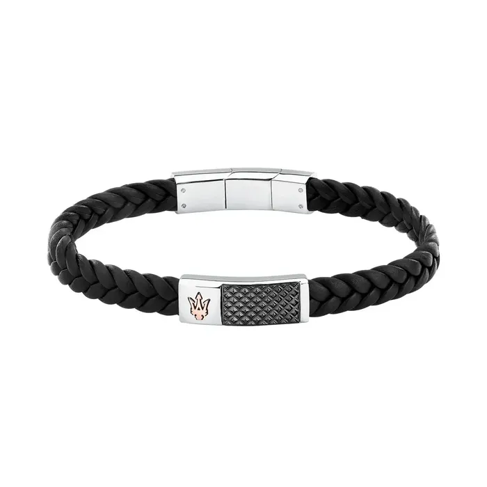 Maserati Mens Bracelet Recycled Leather made of steel and recycled leather Maserati Bracelets