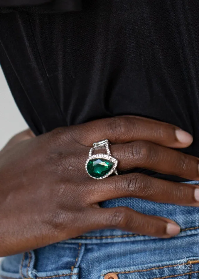 Paparazzi Accessories BLINGing Down The House Green Ring Jewelry By Bretta Rings Paparazzi Accessories BLINGing Down The House Green Ring Jewelry By Bretta Rings