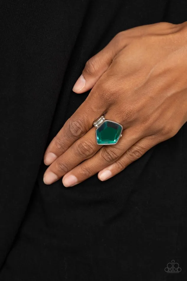 Paparazzi Accessories Rings Abstract Escapade Green Ring Jewelry by Bretta
