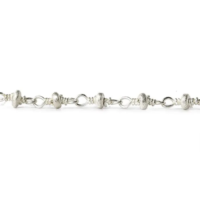 Rings Beadsofcambaycom 3mm Silver plated Brushed Rondelle Silver plated Chain by the foot Rings Beadsofcambaycom 3mm Silver plated Brushed Rondelle Silver plated Chain by the foot