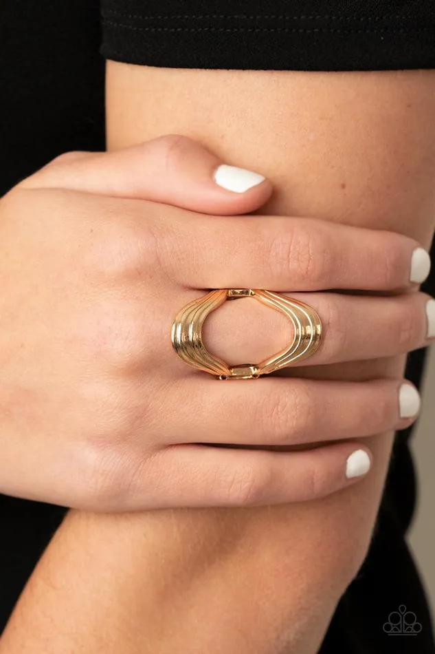 Rings Paparazzi Accessories Keep An Open Mind Gold Ring Jewelry by Bretta