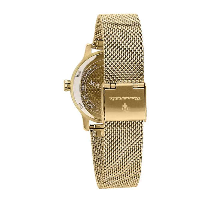 Watches Maserati Maserati Epoca 34mm Womens Watch Silver Dial Gold Plated