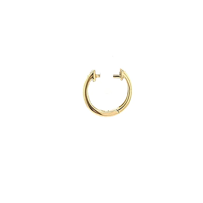 14k Yellow Gold Double Row Diamond Hoop Earrings KC Designs Earrings