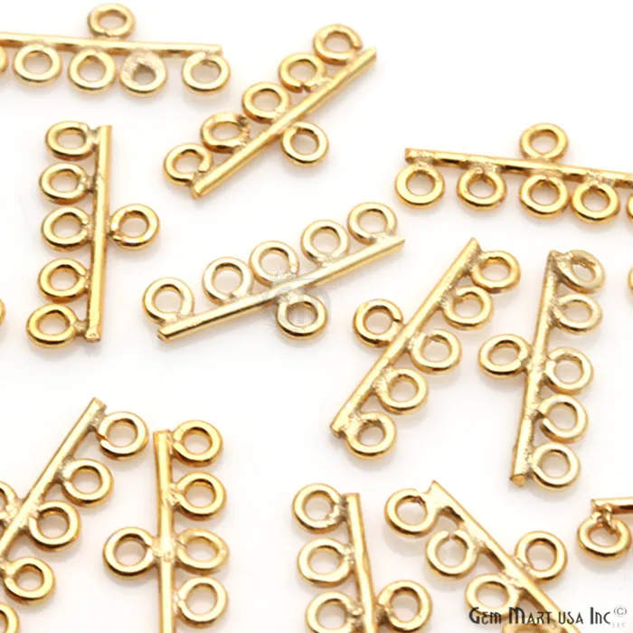 2 Pair Lot Gold End Bar 5 Strand Gold Plated Multi Strand Connector GemMartUSA PreStyled Sets