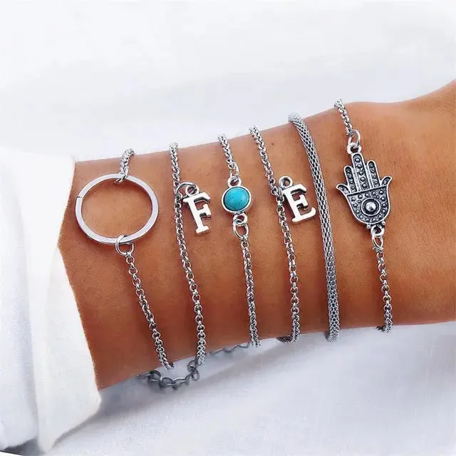 4 Pcsset Charm Bracelet Set With Lobster Clasp for Women and Girls SWEET T 52 Bracelets