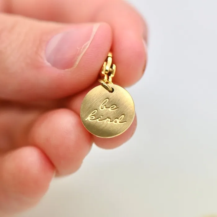 Be Kind Engraved Charm Camp Hollow Charm Necklaces