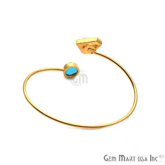 Bracelets Gold Electroplated Adjustable Gemstone with Druzy Stacking Bangle Bracelet GemMartUSA