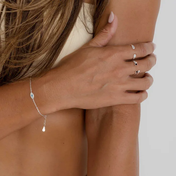 Camile Stone Bracelets Evil Eye Mother Of Pearl Bracelet
