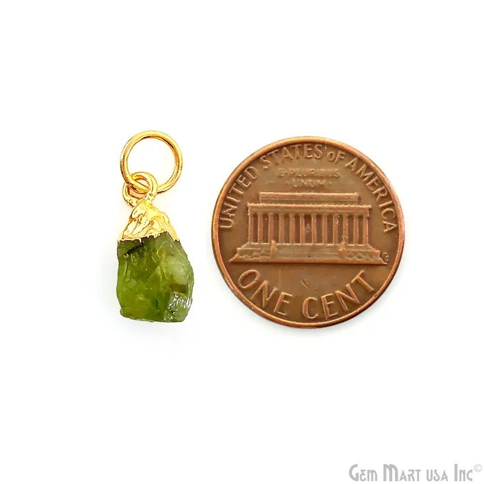 Charm Necklaces Rough Gemstone Gold Electroplated Single Bail Charm Connector GemMartUSA