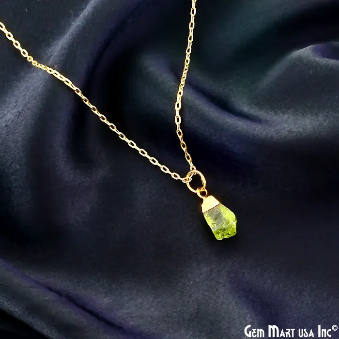 Charm Necklaces Rough Gemstone Gold Electroplated Single Bail Charm Connector GemMartUSA