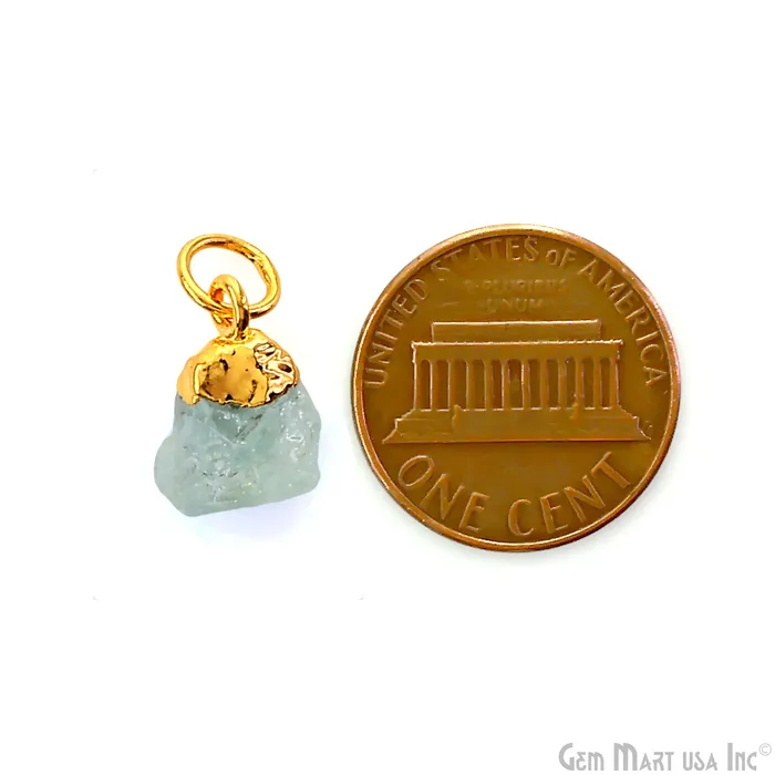 Charm Necklaces Rough Gemstone Gold Electroplated Single Bail Charm Connector GemMartUSA
