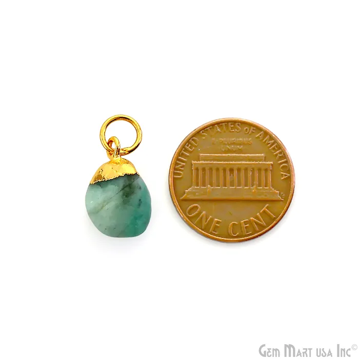 Charm Necklaces Rough Gemstone Gold Electroplated Single Bail Charm Connector GemMartUSA