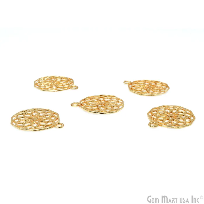Earrings GemMartUSA Gold Flower Findings Filigree Flower Findings Findings Jewelry Findings