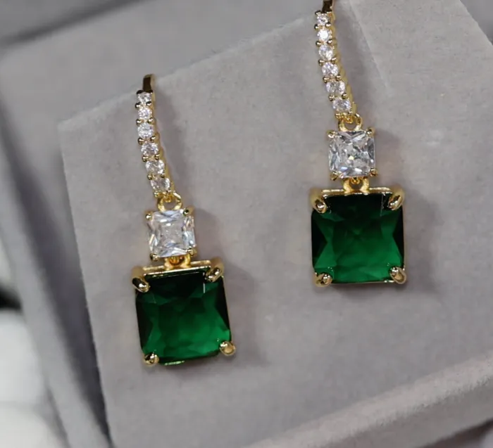 Earrings Green Diamond Earrings Womens Diamond Green Earrings Lab Diamonds London