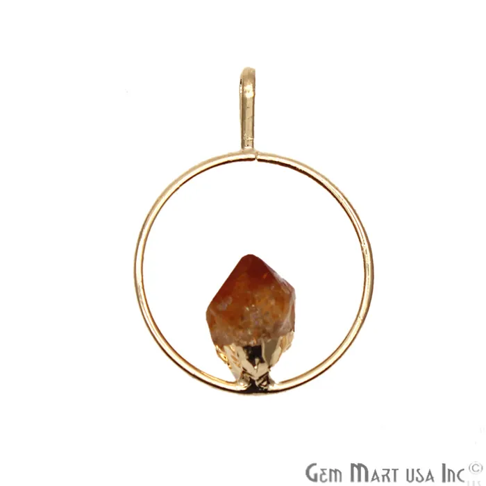 GemMartUSA Necklaces DIY Stalagmite Citrine Single Point Gold Plated Necklace Pendant