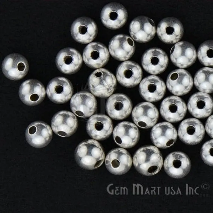 GemMartUSA Rings 10pc Lot Ball Finding 6mm Silver Plated Round Smooth Round Beads GemMartUSA Rings 10pc Lot Ball Finding 6mm Silver Plated Round Smooth Round Beads