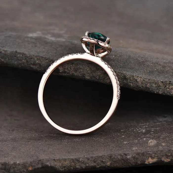 Grace PK Rings GREEN PEAR RING