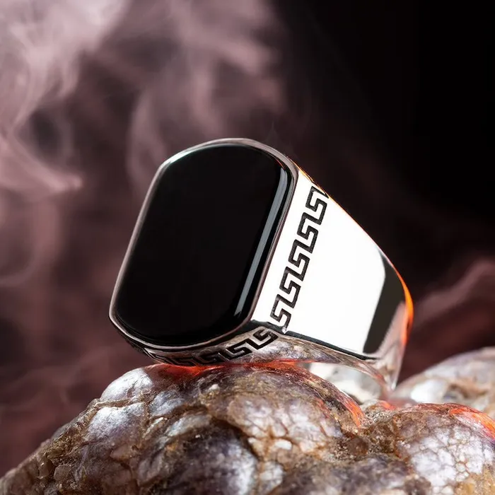 Grace PK Rings MODERN MOTIF BLACK ONYX RING