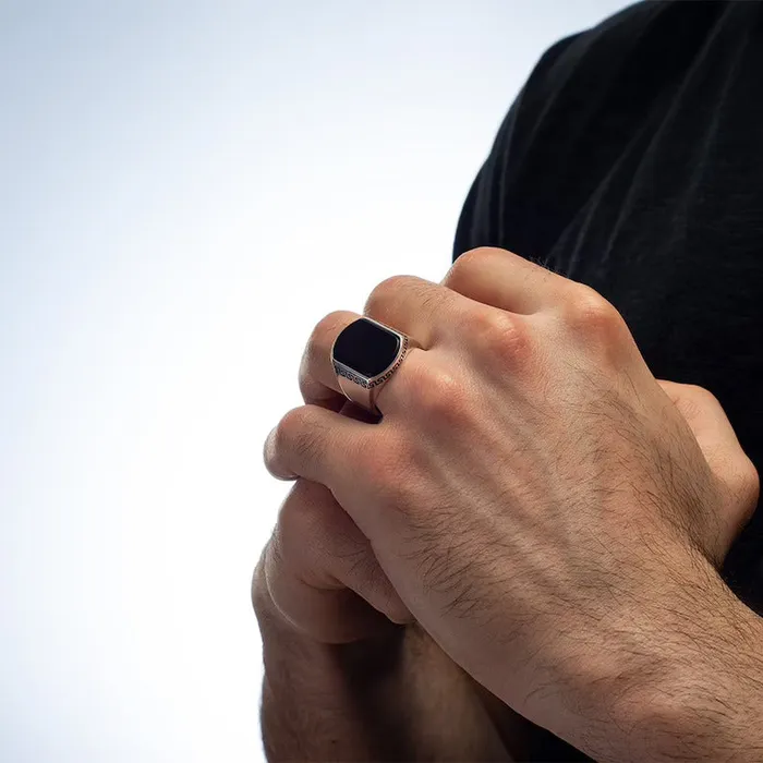 Grace PK Rings MODERN MOTIF BLACK ONYX RING