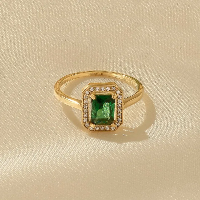 Grace Rings Square Emerald Ring 925 SILVER