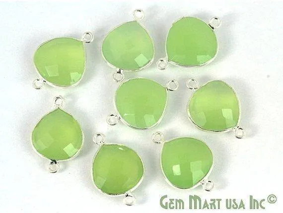 Heart 12mm Double Bail Silver Bezel Gemstone Connector GemMartUSA Rings