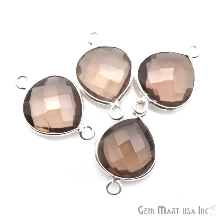 Heart 12mm Double Bail Silver Bezel Gemstone Connector GemMartUSA Rings