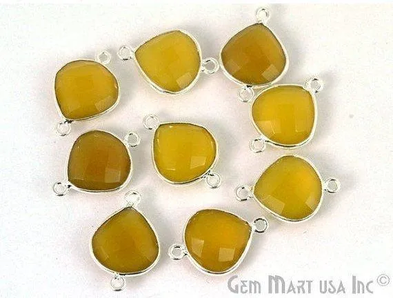 Heart 12mm Double Bail Silver Bezel Gemstone Connector GemMartUSA Rings