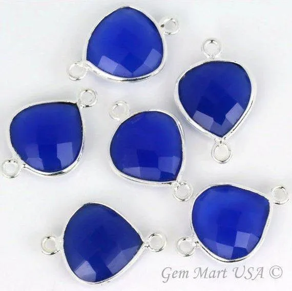 Heart 12mm Double Bail Silver Bezel Gemstone Connector GemMartUSA Rings