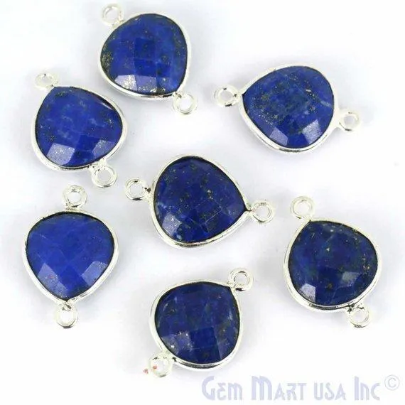 Heart 12mm Double Bail Silver Bezel Gemstone Connector GemMartUSA Rings