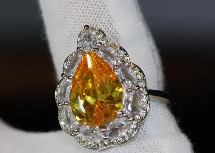 Lab Diamonds London Rings Yellow Diamond Ring Yellow Diamond Engagement Rings Yellow Diamond Wedding Ring Pear Shape Ring Pear Engagement Ring Teardrop Ring