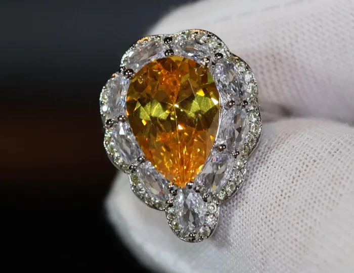 Lab Diamonds London Rings Yellow Diamond Ring Yellow Diamond Engagement Rings Yellow Diamond Wedding Ring Pear Shape Ring Pear Engagement Ring Teardrop Ring